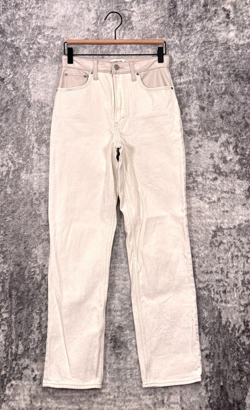 Abercrombie & Fitch Jeans 27 / 4 Womens 90s Straight Faux Leather Ultra High